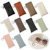 Fashion Glasses Container Portable Faux Leather Sunglasses Bag with Hook for Women, Compact Organizer Anti Lost Holder Eyewear Lipstick And