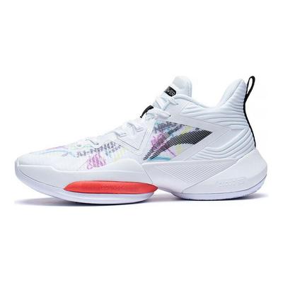 Air Strike Serie Stoßdämpfende Rutschfeste Abriebfeste Mid-Top Basketballschuhe Herren Sneaker Weiß Rot Schwarz ABPS073-3