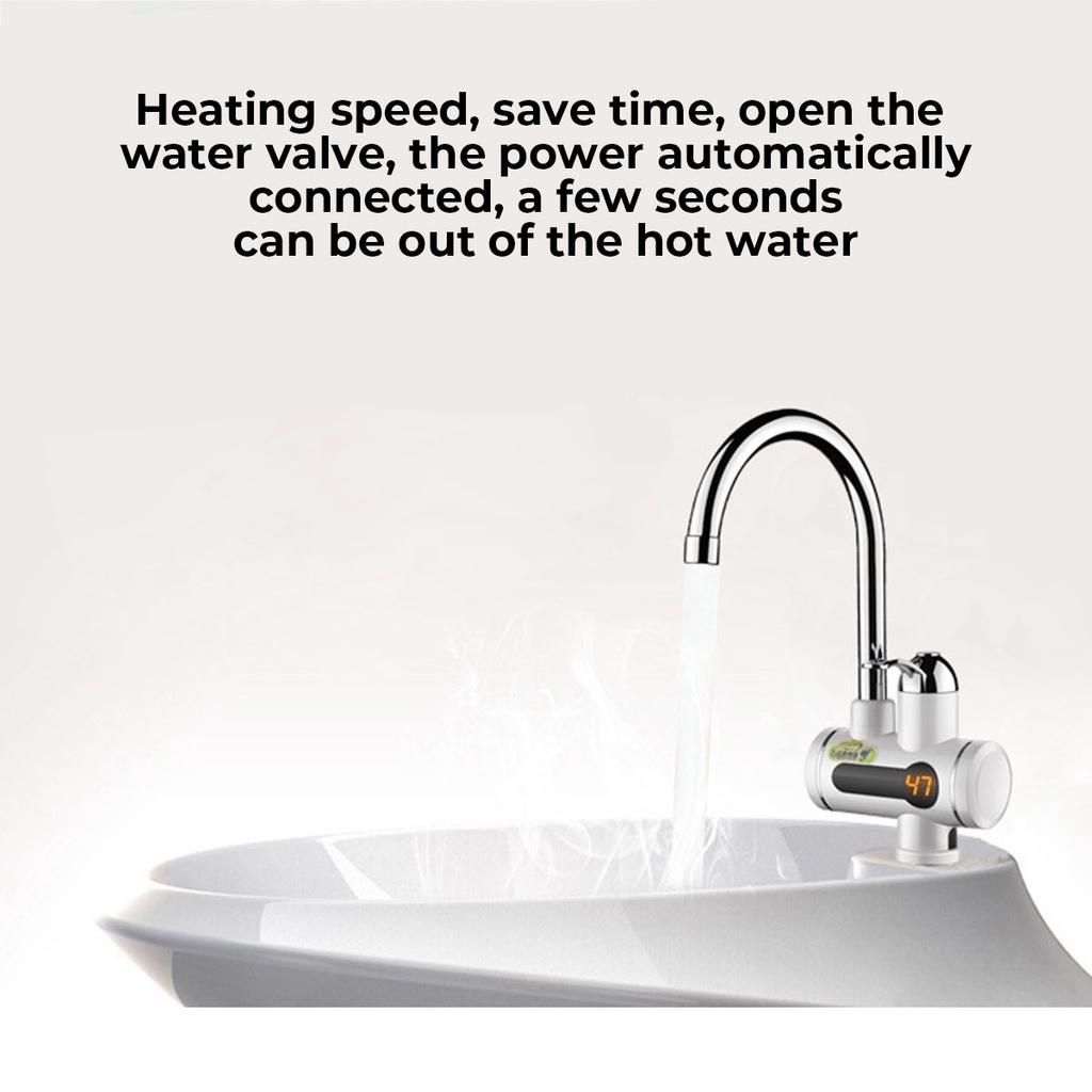 Calentador de agua eléctrico de cocina de 3000 W, grifo de agua caliente instantánea, grifo de agua fría, calentador de agua instantáneo sin tanque