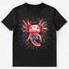 Colorful Paint Splash Axolotl Art Graphic Unisex T-shirt Tops Tees Unisex