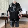 Men Youth Summer Leisure Sports Suit Short-sleeved T-shirt Suit