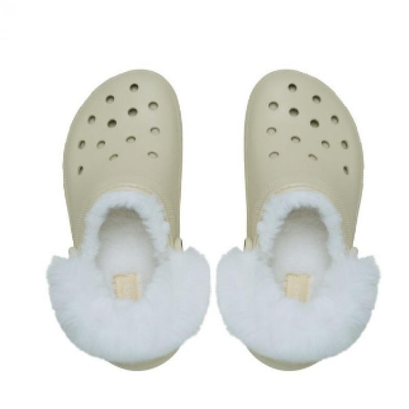 CrocS Women S claSSic Platform Fuzz Lined Bone 212854 2y2