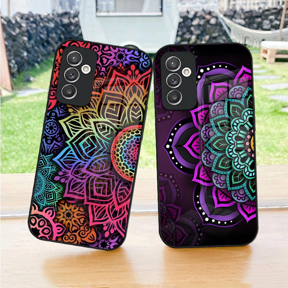 Indian Pattern Mandala Phone Case For S23 Samsung S24 S25 Ultra S22 S20 Fe S21 Plus A54 A34 A53 A16 Glass Cover