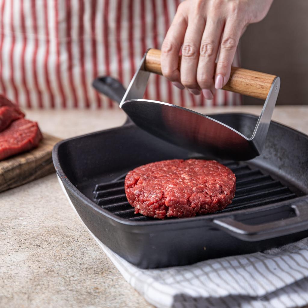 Prasa do mięsa burgerów 14cm ze stali nierdzewnej praska KINGHOFF KH-1878