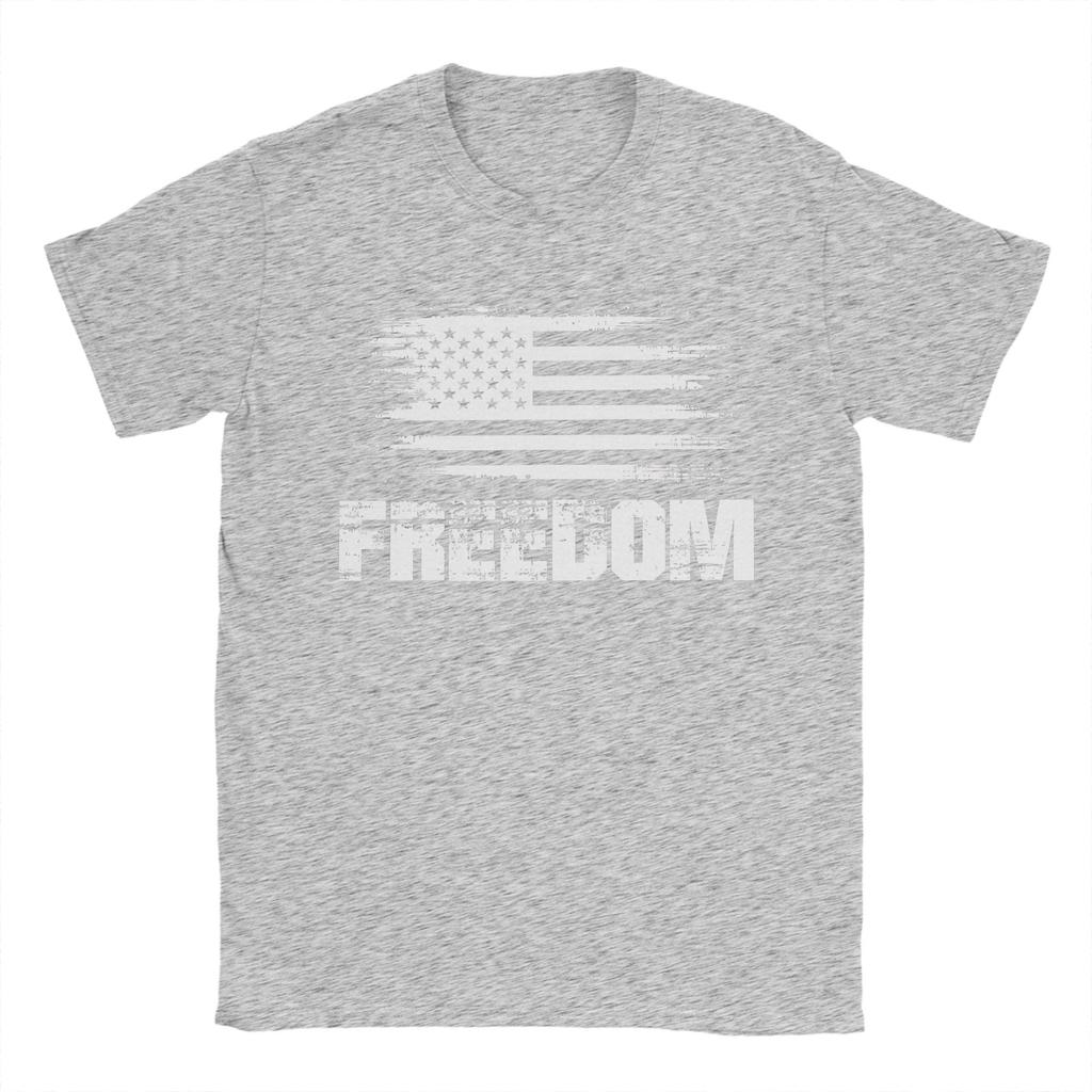 Harajuku T-Shirt Summer Freedom Novelty T-Shirts Charlie Kirk Pure Cotton Tshirt for Men Y2K Funny Plus Size Short Sleeve Tees