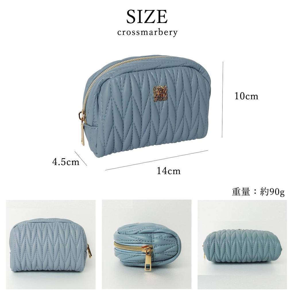 Crossmarberry Mini Small Greige Pouch, Cute, Small, Cosmetic, Accessories, Women's, Makeup, Stylish, Portable, Compact, Travel, Lightweight, Gusseted,