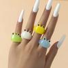 2023 Cartoon Simple Frog Rings Women Fashion Sweet Five Color Fashion Open Rings Wedding Finger Accessories Jewelry