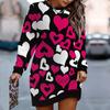 Ladies' Elegant, Fashionable, Trendy and Casual Hoodie, 3D Heart Symbol Printed Three-dimensional Cut Women's Long Hoodie Valentine's Day Gift