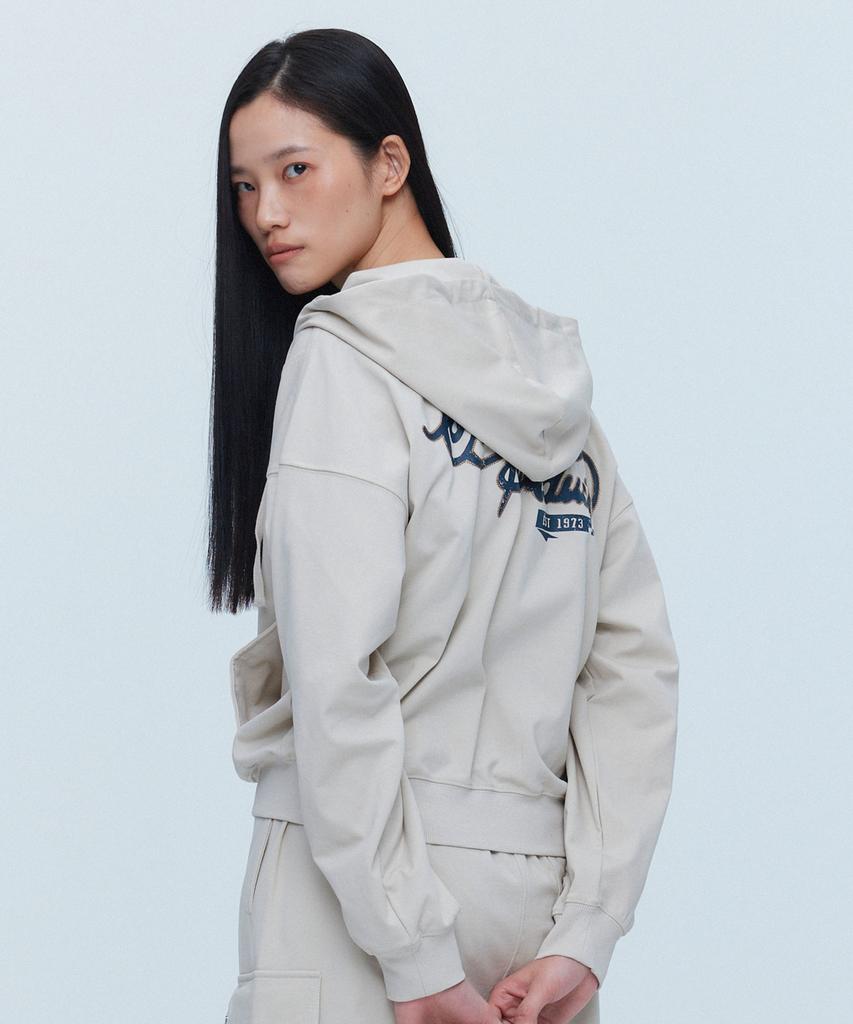 OUTDOOR PRODUCTS Women'S Script Zip-Up Hoodie (Beige)