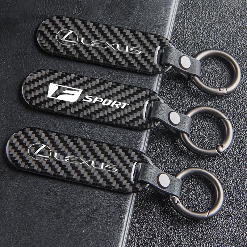 1Pcs Car Key Chain Ring Carbon Fiber Zinc Alloy Keyring Valve Cap For Lexus F SPORT ES RX NX LS UX LM LX GX LC RZ GS IS300 RX350 RK8