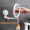 HD Magnified Makeup Shaving Vanity Mirror Bathroom Wall Mounted 360 Degree Rotating Mirror Wall Folding Mirrors White