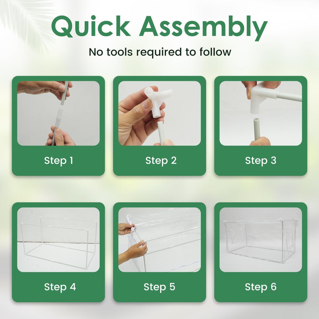 Skleník Rostlinný Zahradní Stan PVC Kryt Odolný proti Hmyzu Ptákům Přenosný Zimní Květinová Teplá Místnost Anti-uv Větruodolný Pěstební Skleník