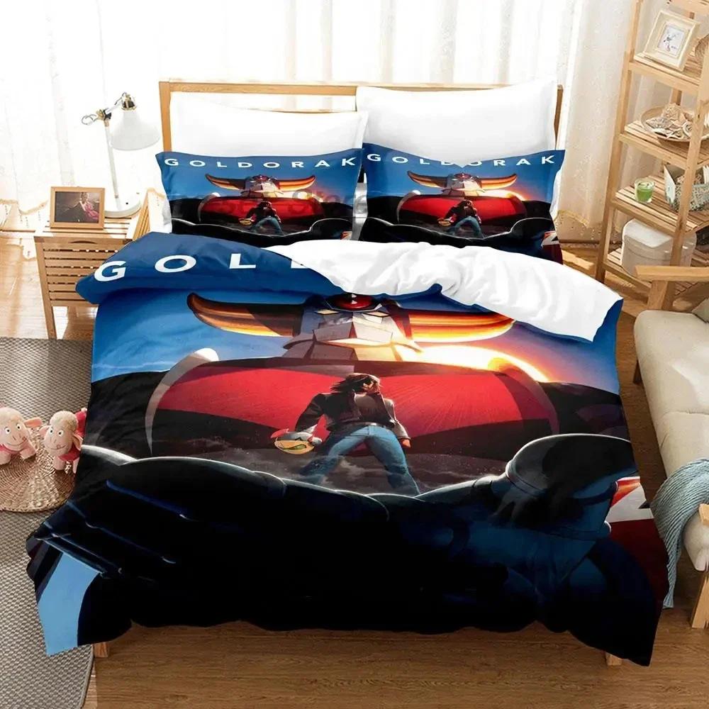 Anime Fashion Mechanical Goldorak Boys Bedroom Bedding Single Twin Full Queen King Size Aldult Duvetcover Anime Bed Sheet Set
