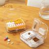 3-in-1-Pillenteiler, Aufbewahrungsbox für Tabletten, feuchtigkeitsbeständig, tragbare Größe, transparent, multifunktionale Pillentragetasche
