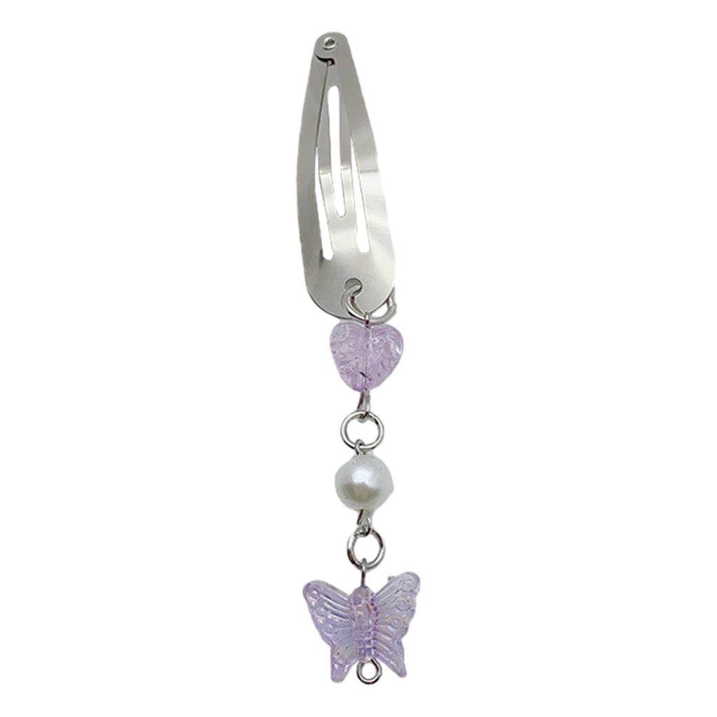 Metallic Style Hairpin for Sweet Girls Cute Butterfly Pendant Charm Hair Barrettes Aesthetics Bangs Hair Accessories