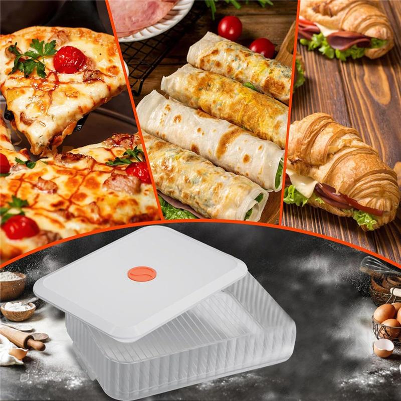 B97A-Bread Fermentation Storage Boxes, Stackable Pizza Dough Container W/Lid, Pizza Dough Proofing Box, Dough Rising Box