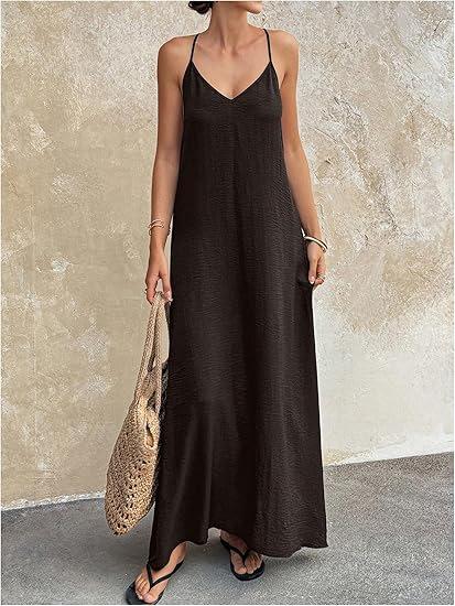 2026 new women's suspender backless sexy hollow sleeveless long dress women's wholesale