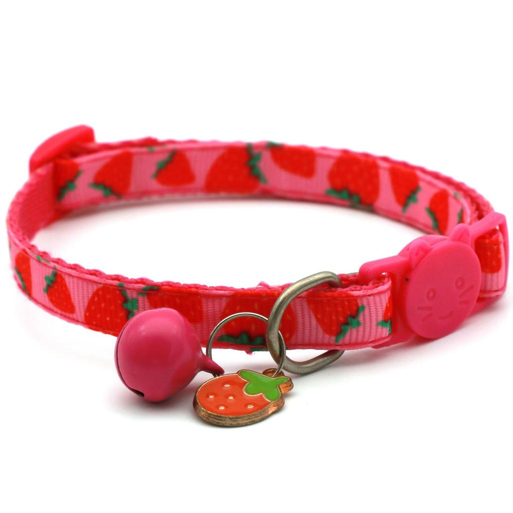 New Digital Print Pet Webbing Fruit Cat Collar Cat Dog Fruit Accessories Bell Pet Collar