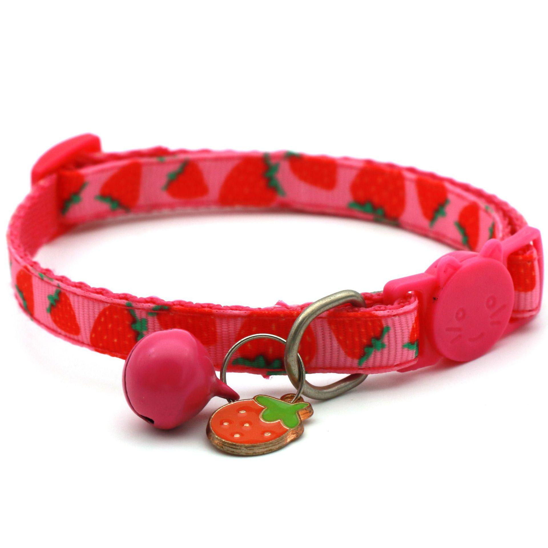 

Новая цифровая печать Питомец Тесьма Фрукты Кошачий ошейник Кошка Собака Фруктовые аксессуары Колокольчик Ошейник для питомца Fruit with alloy accessories