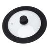 Round Glass Pot Lid Heat Resistance Silicone Rim Universal Kitchen Pan Cover for 24cm 26cm 28cm