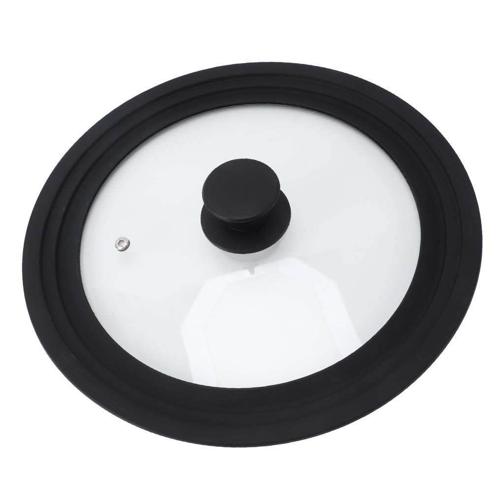 Round Glass Pot Lid Heat Resistance Silicone Rim Universal Kitchen Pan Cover for 24cm 26cm 28cm