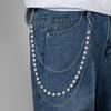 European & American Fashion Rhinestone Waist Chain - Hip Hop Punk Style Jeans Chain In Red & Black, Versatile Decorative Accessory for Women