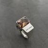 Lucky Yellow Diamond Square Diamond Ring's Design Light Luxury Individual Cold Wind Live Mouth Jewelry