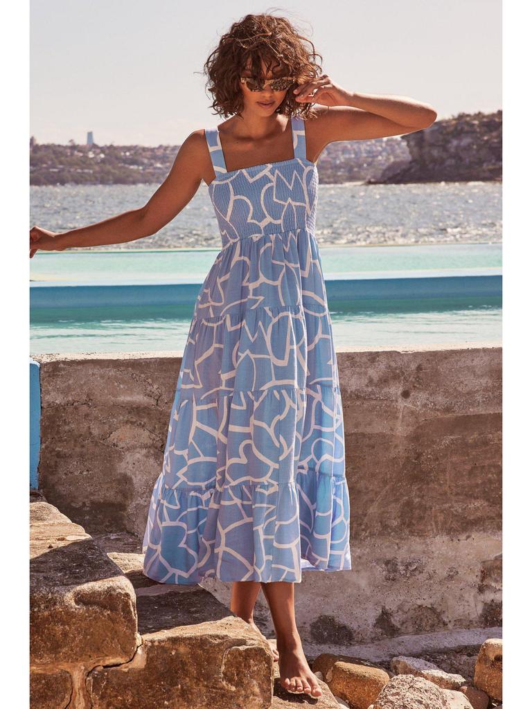 2025 Summer Women's Sleeveless Hot Girl Print Long Dress