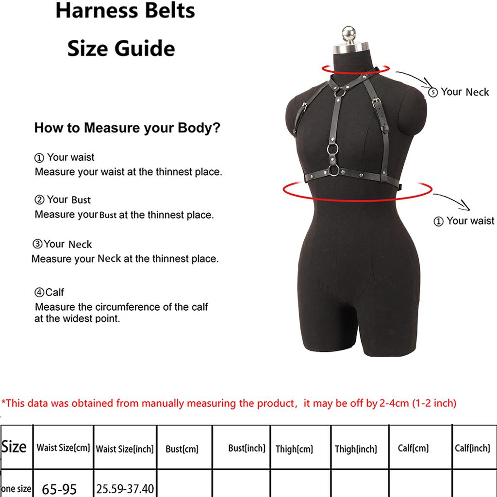 Women's Black Fashion PU Belt Leather Strap Binding Clothing Chest Strap Strap Gothic Clothing Accessories