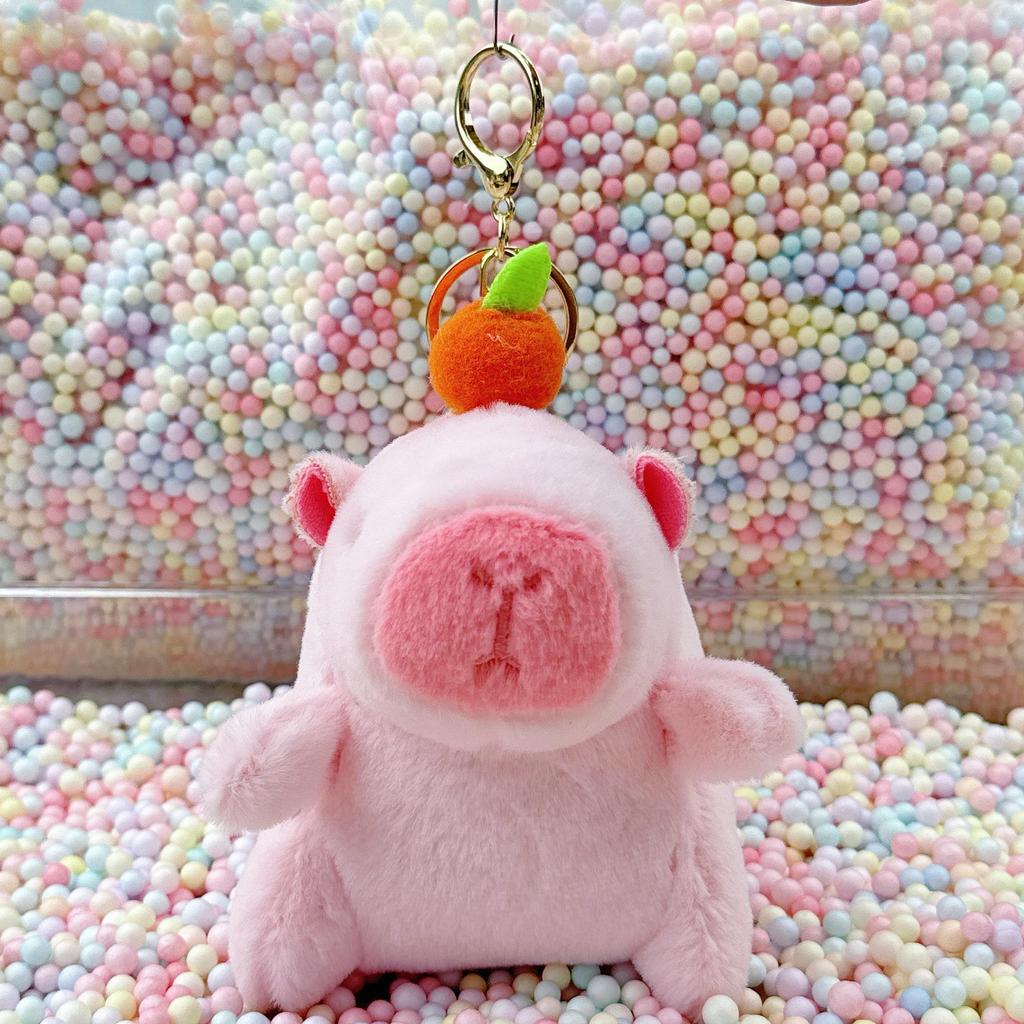 Little Red Book Capybara & Guinea Pig Plush Keychain Ornament