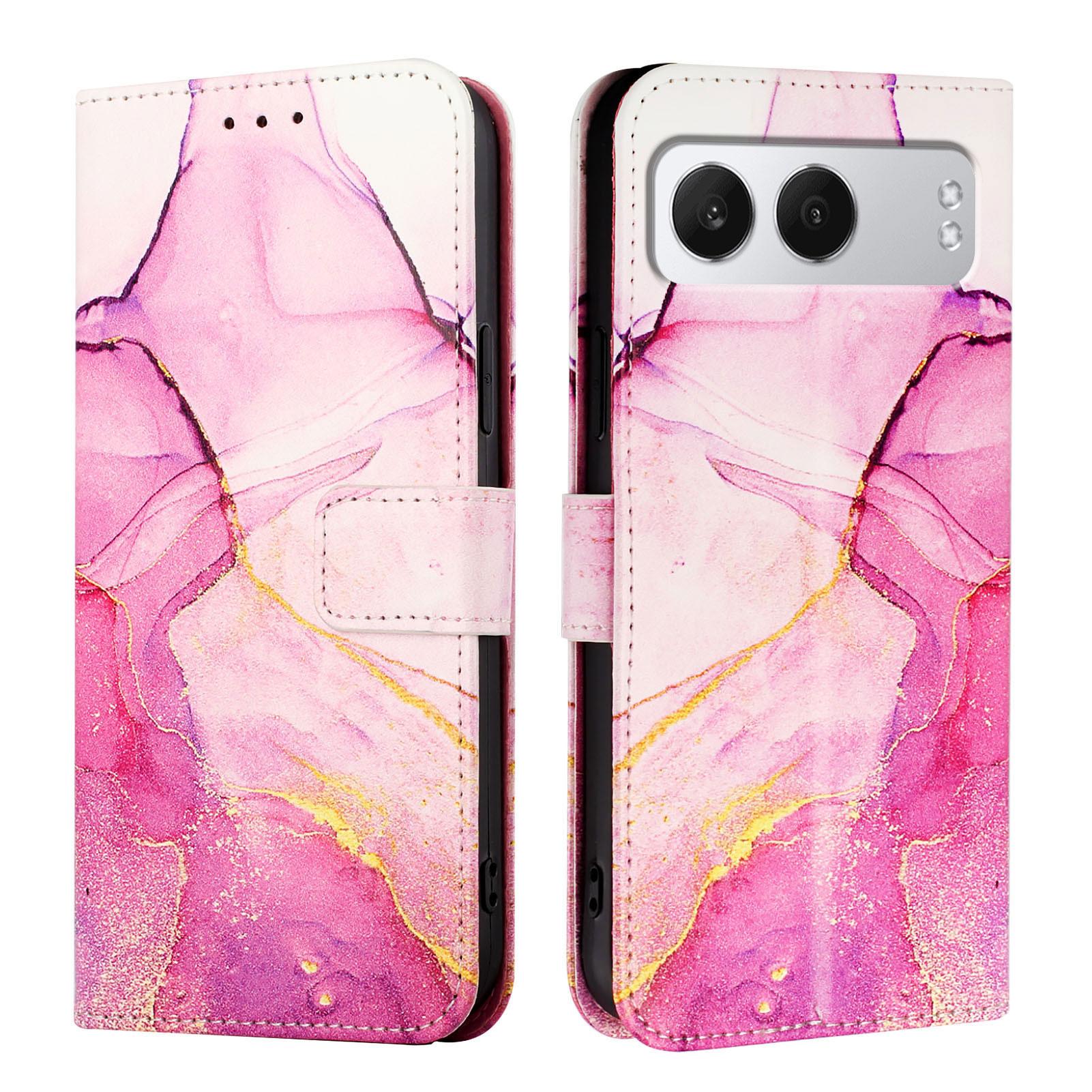 

For OnePlus Nord 4 Case with Strap Marble Pattern Leather Phone Cover Card Holder A