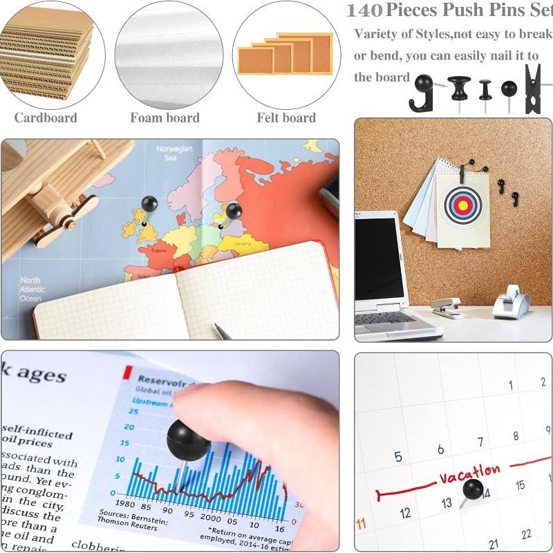 Multifunctional Creative Push Pin Clips Set Decorative Cork Board Map Photo Thumbtacks Combination Kit Office School Supplies