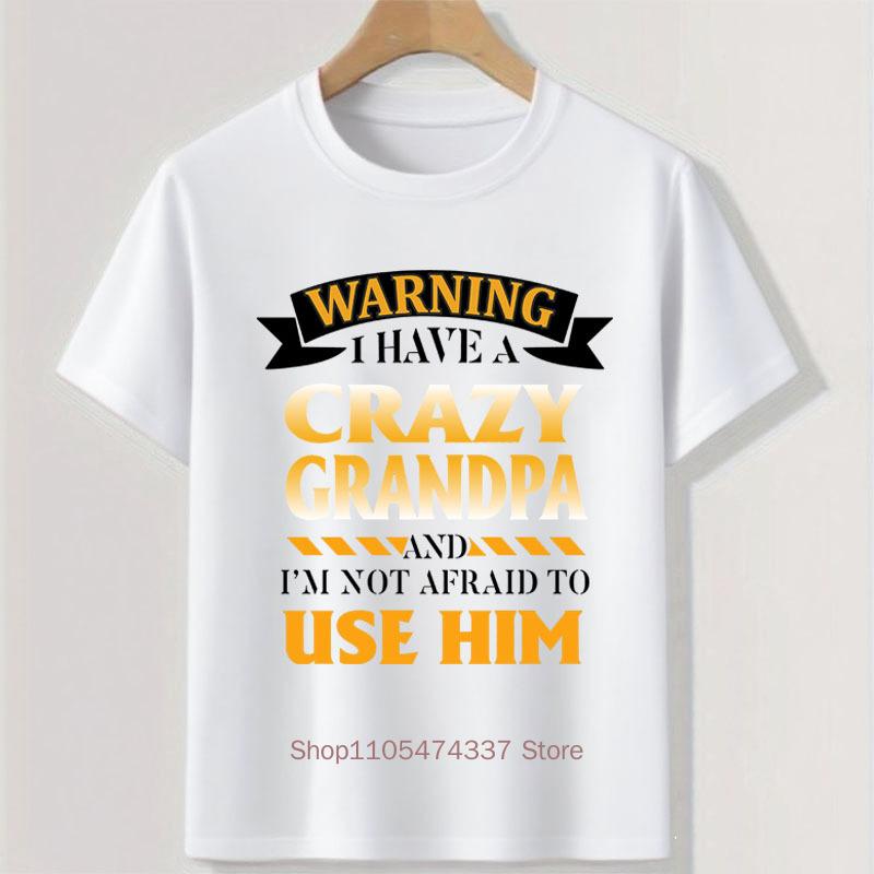 Crazy Grandpa Print Children Tshirt For Boys Summer Kids Casual Funny Comfortable Colorful Tops Crew Neck Short Sleeve Tshirts