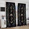 Bohemian Moon Flower Bedroom Curtains Phase Black Cat Natural Plant Moonlight Print Living Room Drapes Panels Se Curtain Polyester Ideal For Sitting