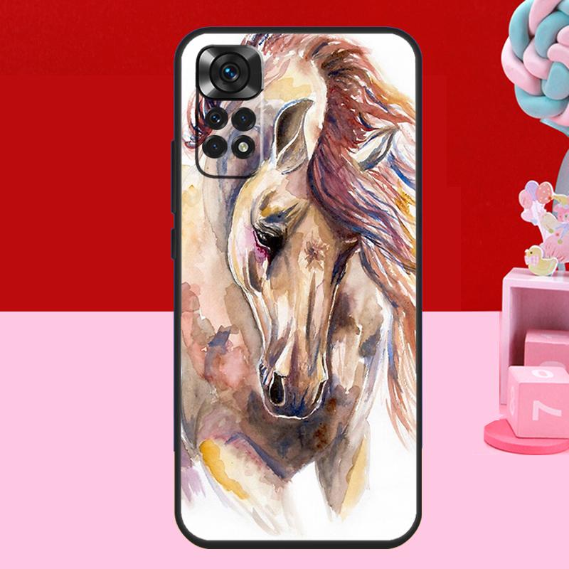 Horse Sketch Case For Xiaomi Redmi Note 14 13 12 11 10 15 Pro Plus Redmi 15 C 13C 10C 12C 14C Soft Cover