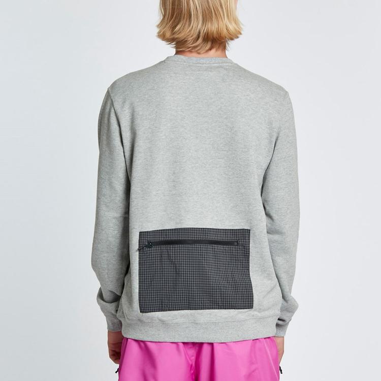 Nike Letter Logo Geometric Print Hoodie Men hoodies Gray AR8796-063