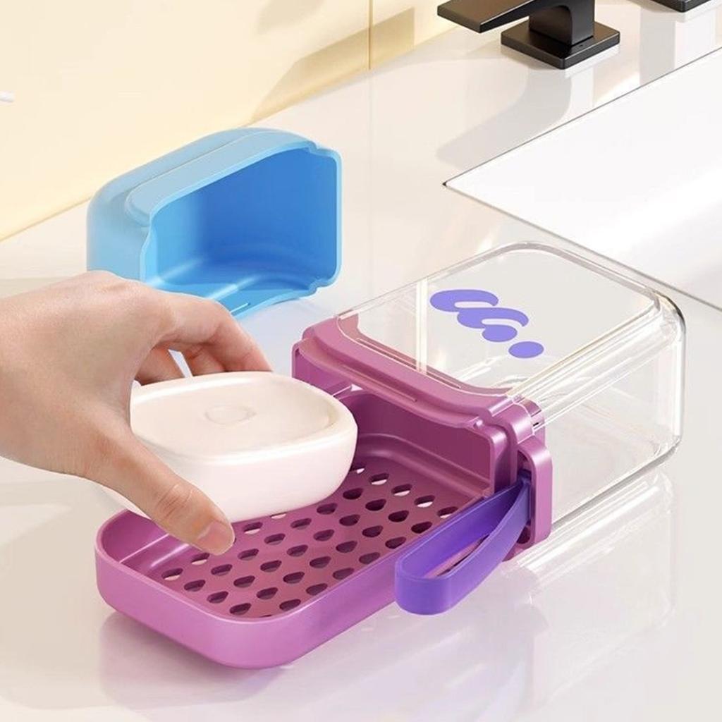 Mini Travel Soap Case Leak Proof Double Layer Design With Drainage For Camping Gym Portable Bathroom Essentials