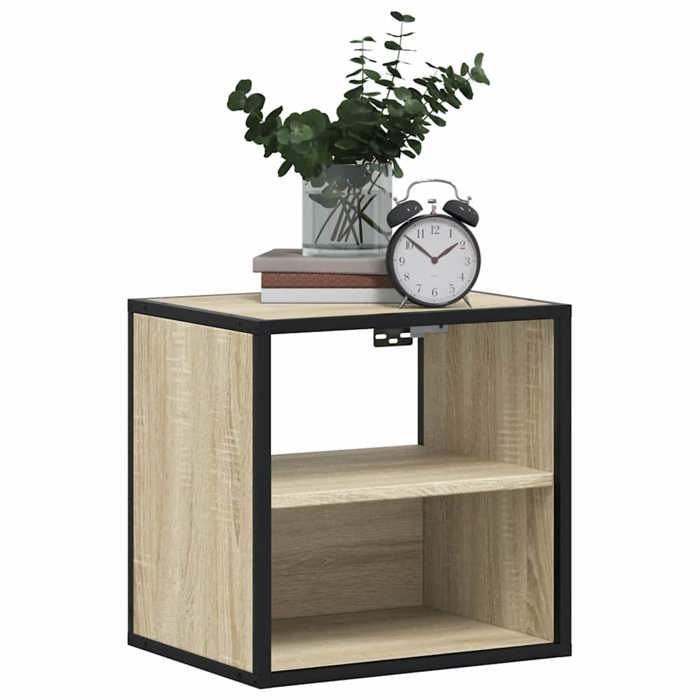 VidaXL Wall-mounted Bedside Tables 2 Pcs Sonoma Oak 40x31x39.5 Cm, Cabinet, Side Table, Bedside Cabinet, Cabinet of 848747