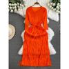 Accessible Luxury Socialite Sanzhai Ruched Half Sleeve Tassel Dress