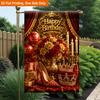 2D Flat - 2D Flat Printing Garden Flag 1pc, Royal Birthday Celebration Decor Durable Single-Sided Print Yard Flag, Garden & Home Holiday Decoration, 2