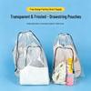 Waterproof Clear Drawstring Travel Pouch for Cosmetics and Toiletries, Customizable Logo