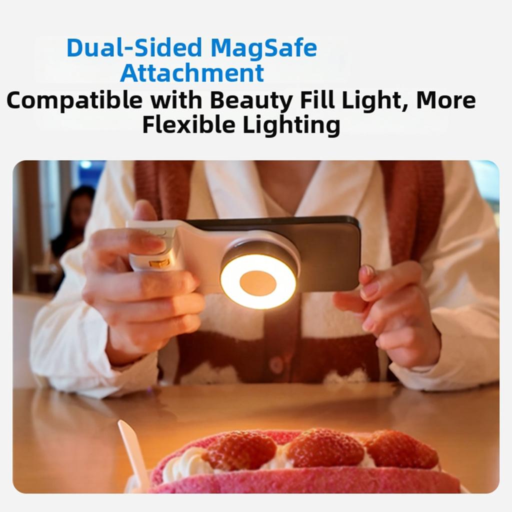 Tragbarer mobiler Fotokamera-Griff mit magnetischer Basis und integrierter Batterie für Aufnahmen bei schlechten Lichtverhältnissen Smartphone-Aufnahmehalter