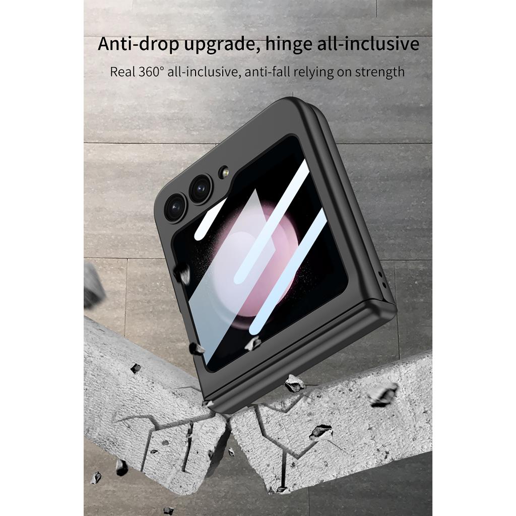 GKK Magnetic Hinge Matte PC Case For Samsung Galaxy Z Flip 5 5G Full Body Hard Armor Protective Cover