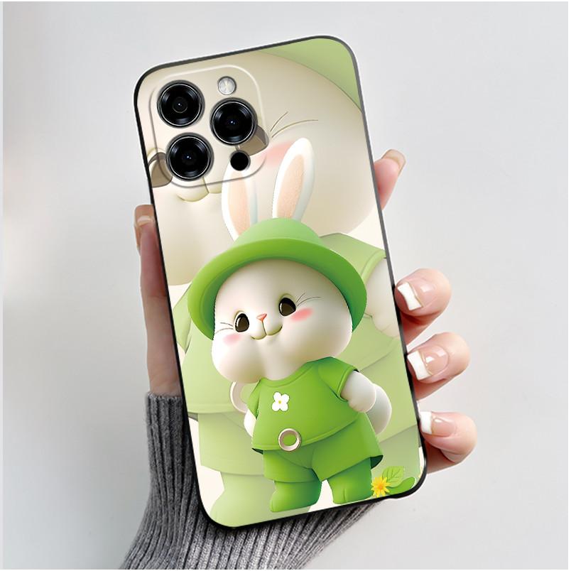 Phone Cases For Doogee Note 58 Note58 Pro Case Luxury Cute Love Rabbit Cartoon Funny Cover Black Soft Silicone Protective Casing