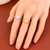 Heart-Shaped Stainless Steel Open Ring - Titanium Steel Colorfast Jewelry