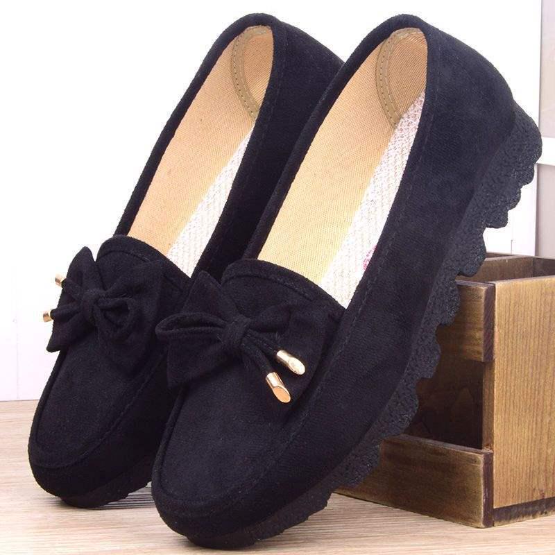 

Женские дезодорирующие рабочие туфли - Мягкая подошва, плоская подошва, с бантом 41