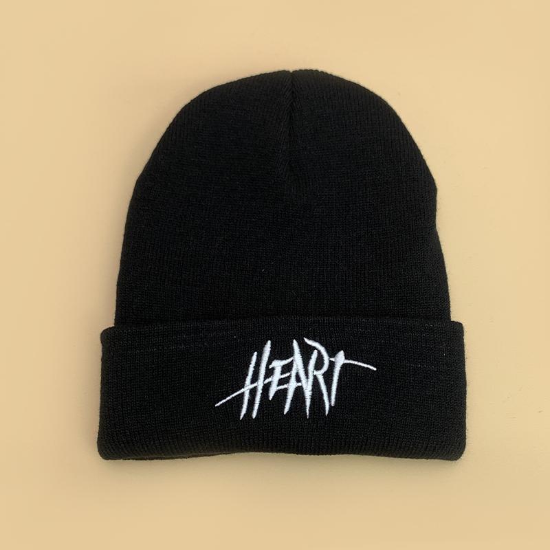 Print Embroidery Knitted Hats Korean Style Fall Winter Season All-Match For Men And Women Heat Retaining Personalized Trendy Ins Style Soft Trend