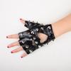 1 Paio di Guanti Punk da Donna a Mezza Dita con Borchie e Rivetti per Spettacoli di Danza e Moda