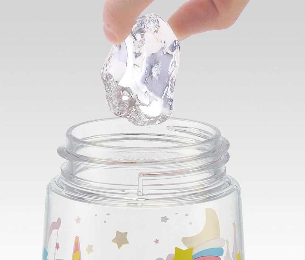 Skater Children's Water Bottle with Straw, Clear Unicorn Design, 480ml, Girls' PDSH5