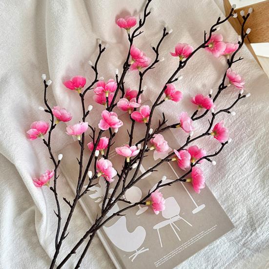 Artificial Plum Blossom Branch Fake Cherry Blossom Stems 21" Long Stem Faux Silk Flower for Wedding Home Office Bedroom Party Table Centerpiece